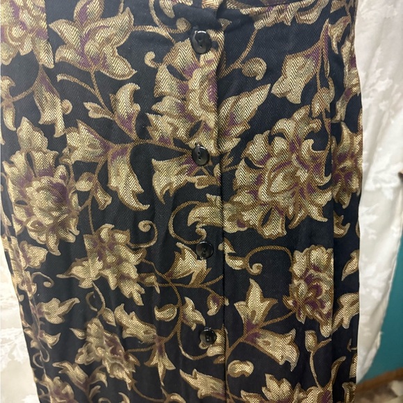 Vintage Floral Black and Gold Brody Myles Skirt - Picture 2 of 6